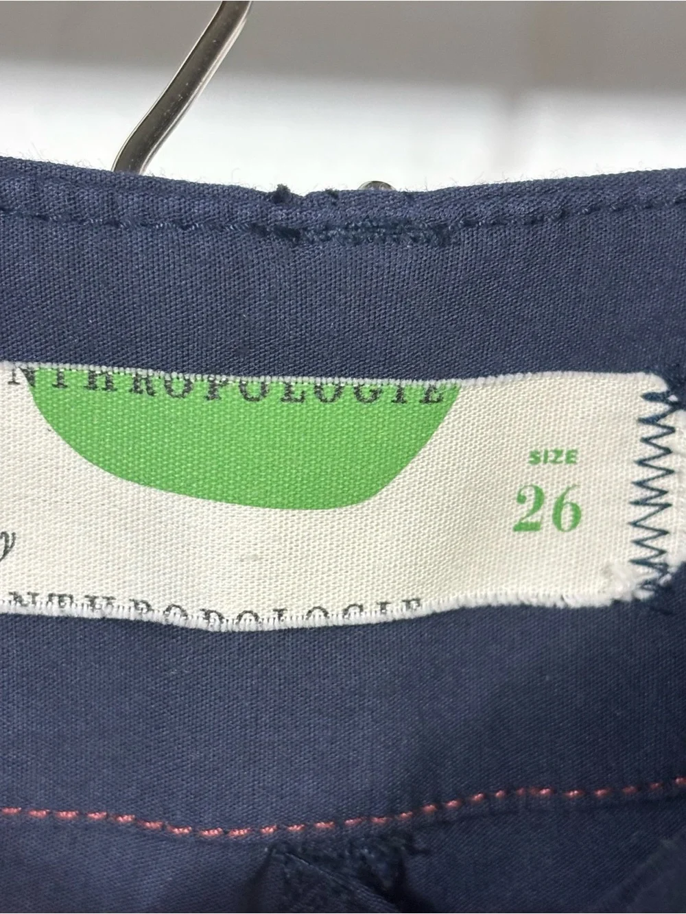 Anthropologie Navy Blue Wide Leg High Rise Pockets Crop Ankle Pants Trousers 26